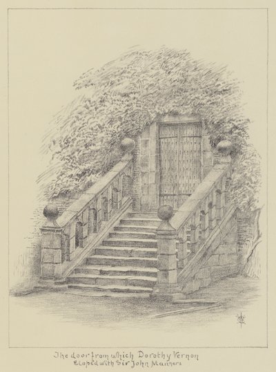 Haddon Hall, The door from which Dorothy Vernon eloped with Sir John Manners by English School