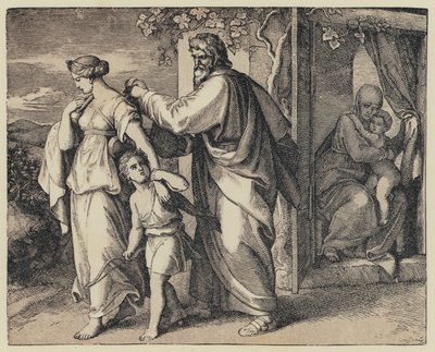 Hagar (engraving) by English School