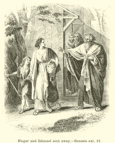 Hagar and Ishmael Sent Away, Genesis 21:14 by English School