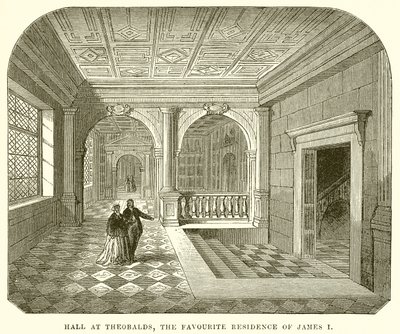 Hall at Theobalds, the Favourite Residence of James I by English School