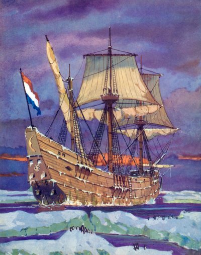 Halve Maen, or Half Moon, Henry Hudson by English School
