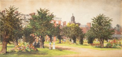 Hampton Court Gardens, c.1910 by English School