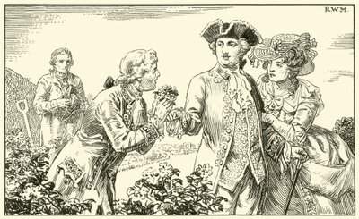 Handed a Bunch of Potato Flowers to His Majesty by English School