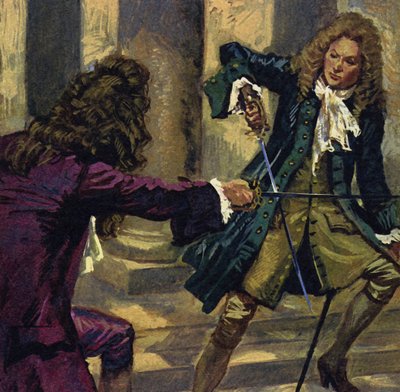 Handel and a composer and singer named Mattheson fought a duel with swords by English School