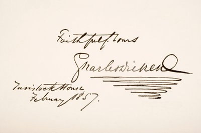 Handwriting and Signature of Charles Dickens by English School