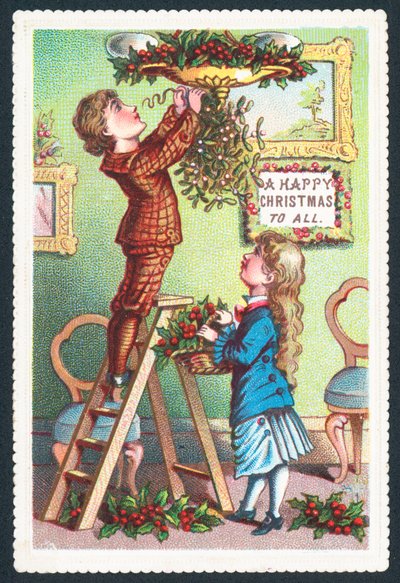 Hanging-up the mistletoe by English School