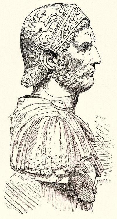 Hannibal, Illustration from History of Rome by Victor Duruy, Published 1884 by English School