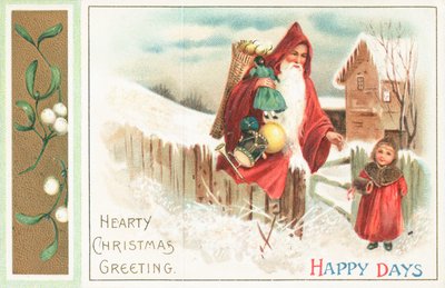 Happy Days - Santa and girl by English School