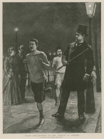 Hare and Hounds in the Streets of London by English School