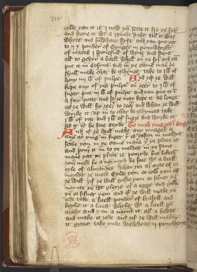 Medical and culinary recipes by English School