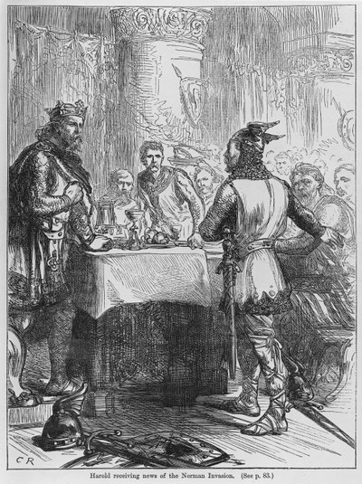 Harold Receiving News of the Norman Invasion in 1066 by English School