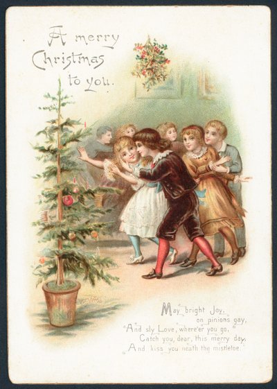 Having fun beneath the mistletoe by English School