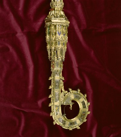 Head and crook of the crozier of William of Wykeham: Paul side (detail) by English School