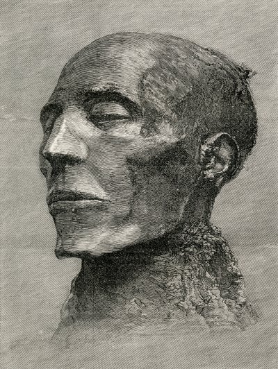 Head of the mummy of Menmaatre Seti I, also known as Sethos I, Pharaoh of Ancient Egypt, from The Worlds Inhabitants by G.T. Bettany, published 1888 by English School