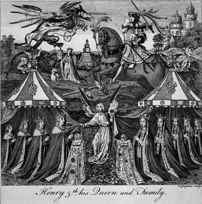 Henry 5th, His Queen and Family, Engraved by Charles Grignion by English School