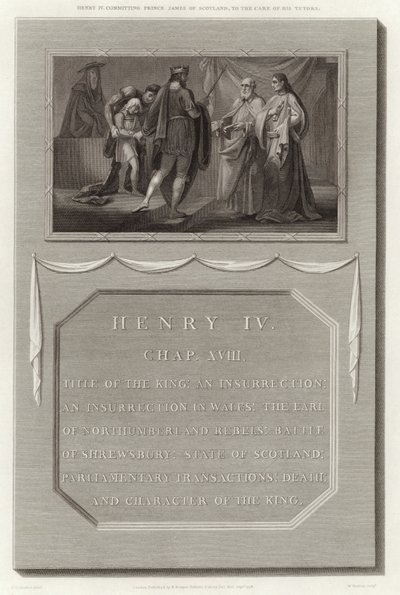 Henry IV Committing Prince James of Scotland to the Care of His Tutors by English School