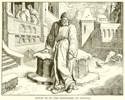 Henry IV in the Courtyard at Canossa by English School