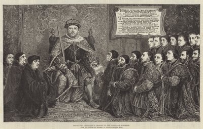 Henry VIII presenting a Charter to the College of Surgeons by English School