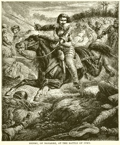 Henry of Navarre at the Battle of Ivry by English School