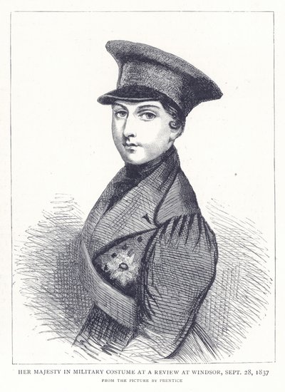 Her Majesty in Military Costume at a Review at Windsor, Sept. 28, 1837 by English School
