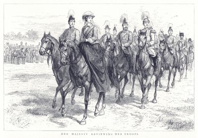 Her Majesty Reviewing Her Troops by English School