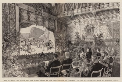 Her Majesty the Queen and the Royal Party at the Performance of "Carmen" in the Waterloo Chamber at Windsor Castle by English School