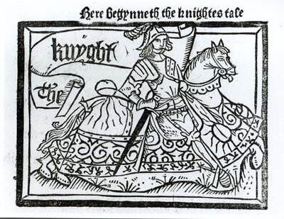 Here Begynneth the Knightes Tale, Illustration from The Canterbury Tales by Geoffrey Chaucer (c.1345-1400) Printed by William Caxton (c.1422-91) 1434 by English School