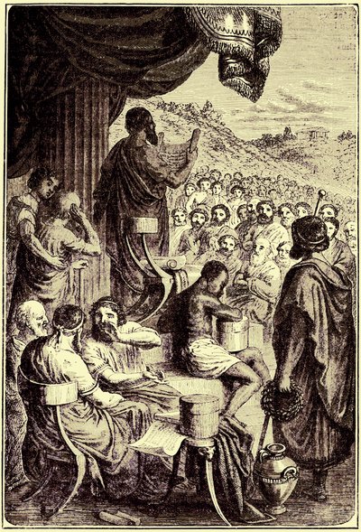 Herodotos Reading His History at a Public Festival (illustration from The Illustrated History of the World, published c.1880) by English School
