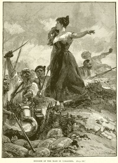 Heroism of the Maid of Saragossa by English School