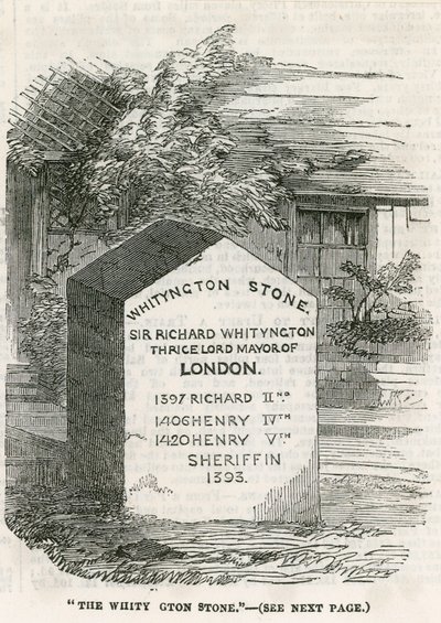 Highgate Hill, Whittington Stone by English School