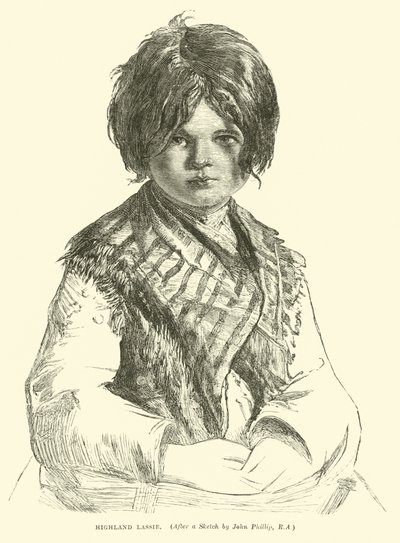 Highland Lassie by English School