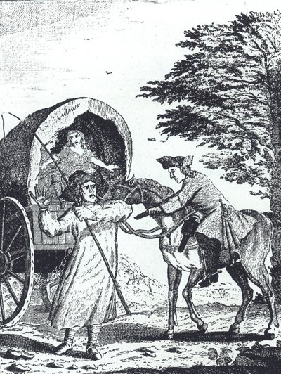 Highwayman John Cottington robs an army pay wagon on Shotover Hill by English School