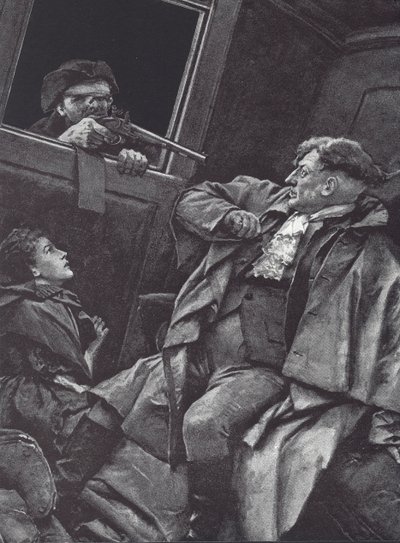 Highwayman Robs a Stagecoach by English School