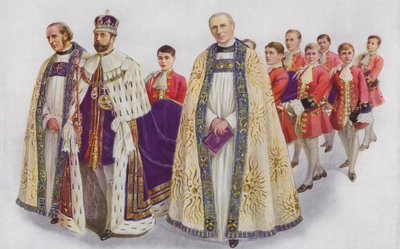 His Majesty the King Entering the Abbey by English School
