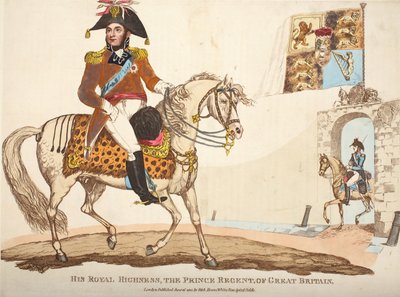 His Royal Highness, The Prince Regent of Great Britain, Illustration from An Historical Account of the Battle of Waterloo by William Mudford, 1816 by English School