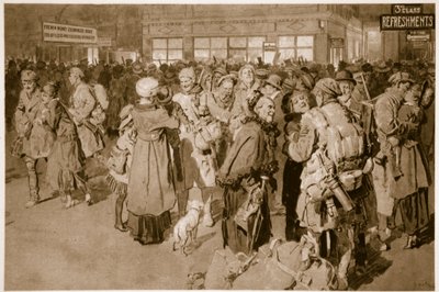 Home on leave: After the arrival of the trench special at London terminus by English School