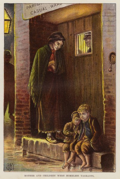 Homeless mother and children in Victorian Britain by English School