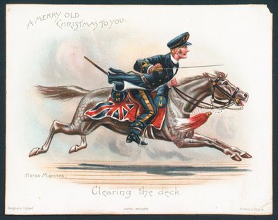 Horse Marines Christmas card by English School