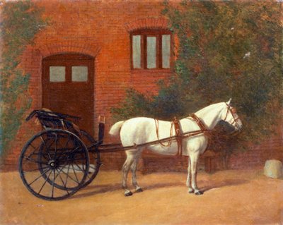 Horse Hitched to a Jaunting Cart by English School
