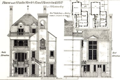 House and Studio, Steeles Road, Haverstock Hill, from The Building News, 9th February 1877 by English School