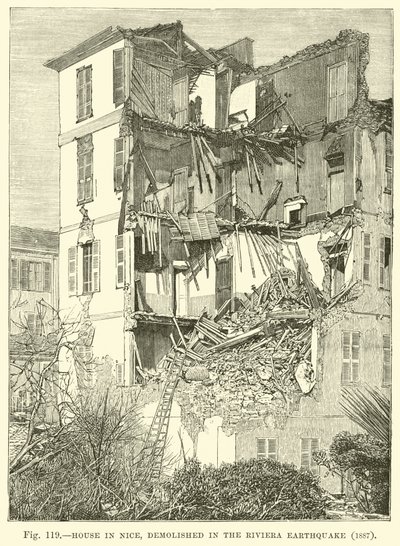 House in Nice, Demolished in the Riviera Earthquake, 1887 by English School