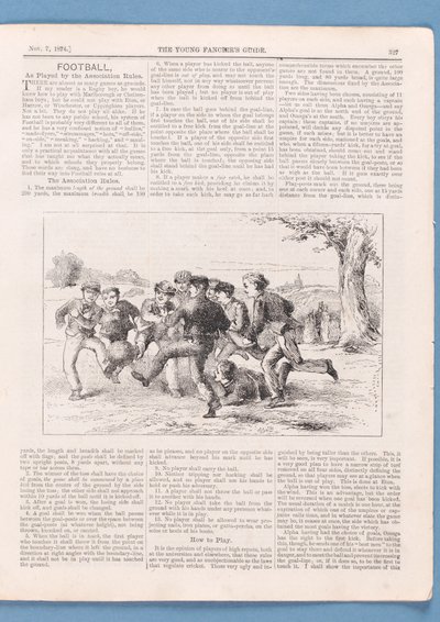 How to Play Football by the Association Rules, Article from The Young Fanciers Guide, 1874 by English School
