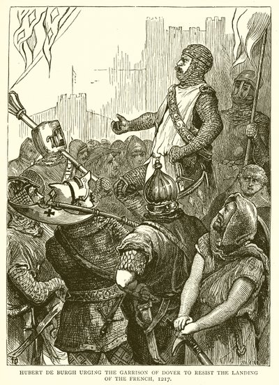Hubert de Burgh urging the Garrison of Dover to Resist the landing of the French, 1217 by English School