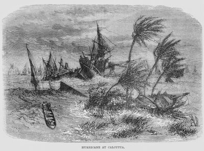 Hurricane at Calcutta (engraving) by English School