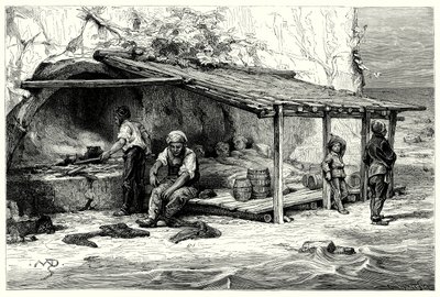 Huts of Tunny Fishers: Bay of Praelucca by English School
