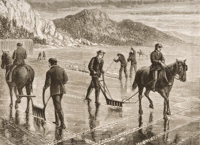 Ice-Harvest on the Hudson River, New York State, c.1870, from 
