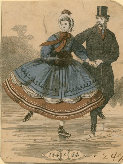 Ice Skating Couple by English School