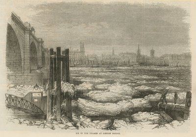 Ice in the Thames at London Bridge by English School