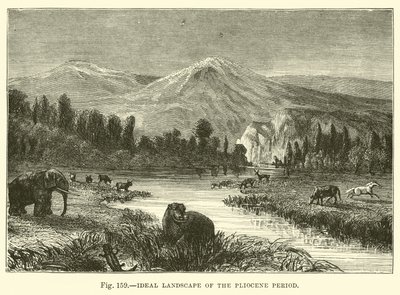 Ideal Landscape of the Pliocene Period by English School