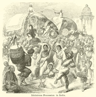 Idolatrous Procession in India by English School
